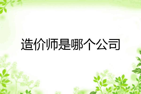 造价师是哪个公司