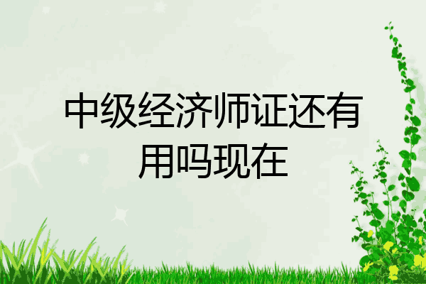 中级经济师证还有用吗现在