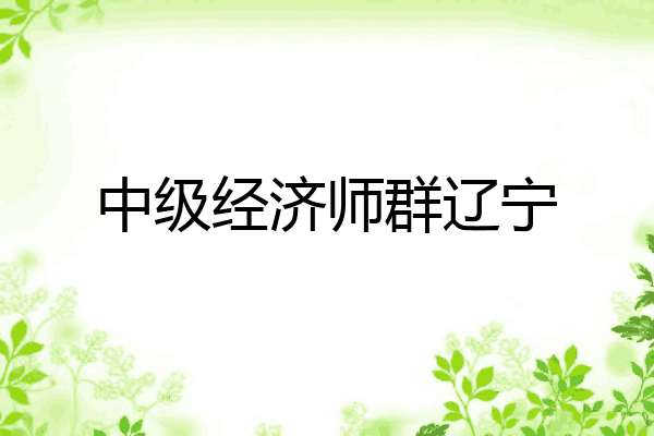 中级经济师群辽宁
