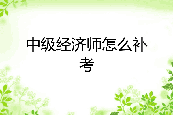 中级经济师怎么补考