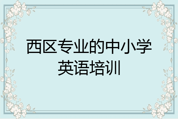 西区专业的中小学英语培训