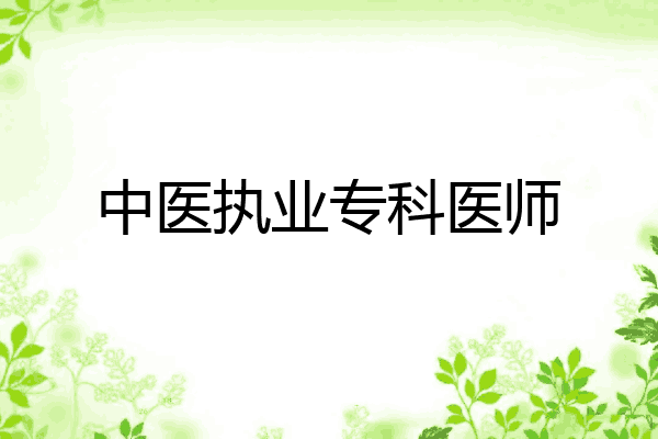中医执业专科医师
