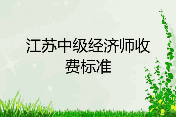 江苏中级经济师收费标准