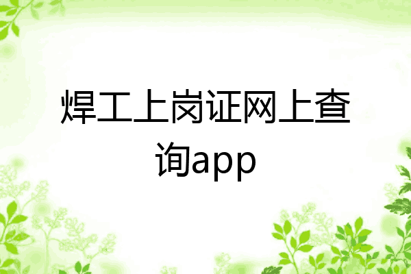 焊工上岗证网上查询app