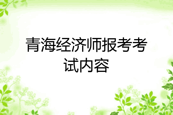青海经济师报考考试内容
