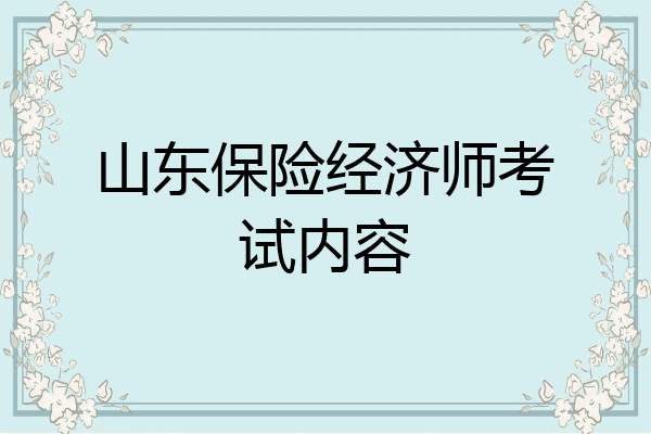 山东保险经济师考试内容