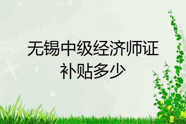 无锡中级经济师证补贴多少