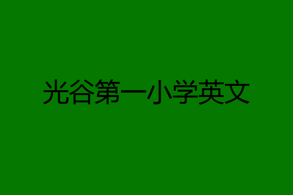 光谷第一小学英文