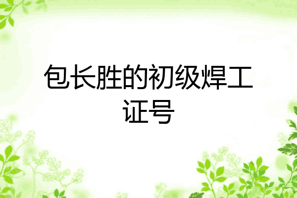 包长胜的初级焊工证号