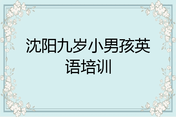 沈阳九岁小男孩英语培训