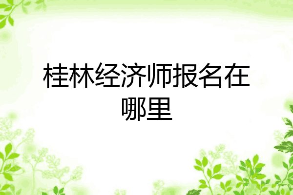 桂林经济师报名在哪里