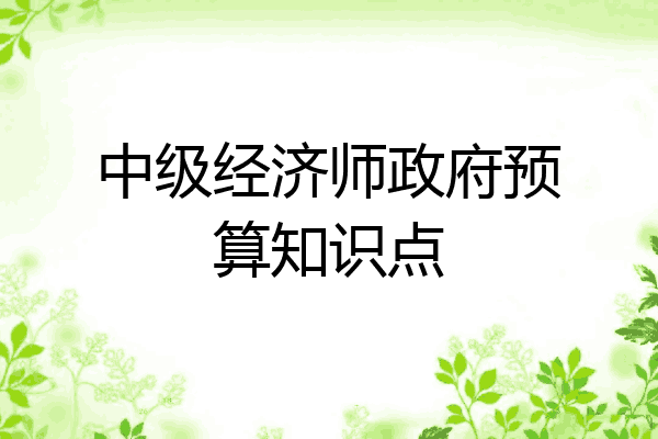 中级经济师政府预算知识点