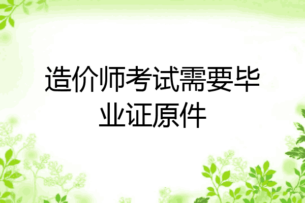 造价师考试需要毕业证原件