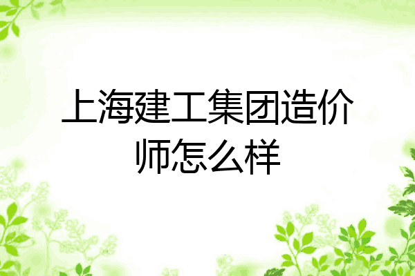 上海建工集团造价师怎么样