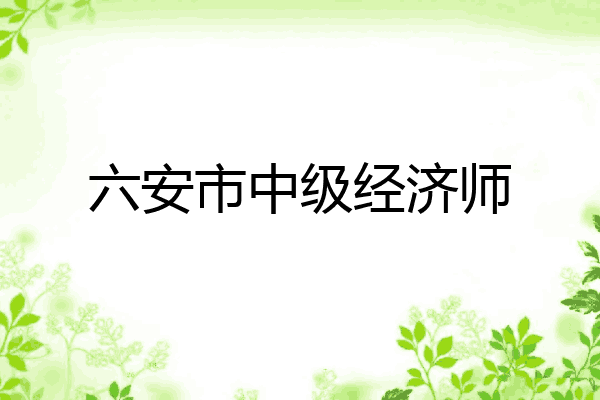 六安市中级经济师