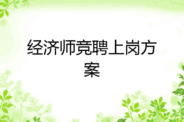 经济师竞聘上岗方案