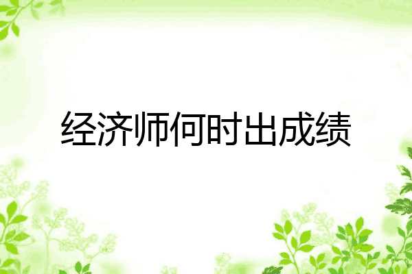 经济师何时出成绩