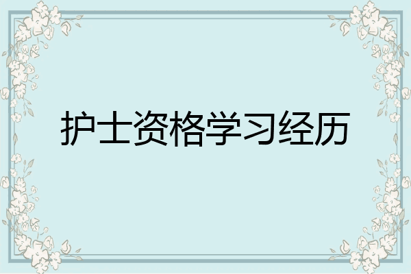 护士资格学习经历