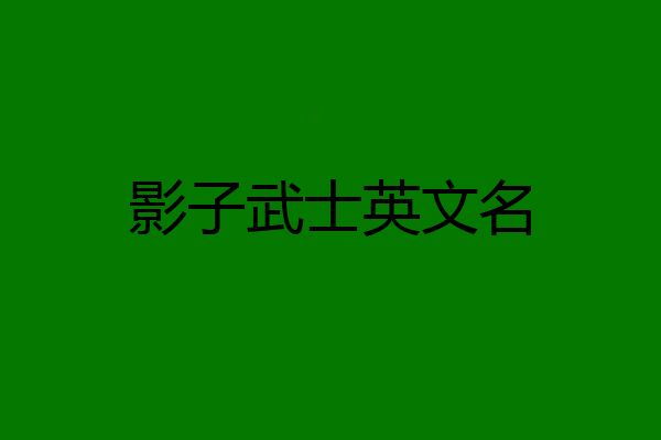影子武士英文名