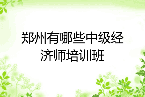 郑州有哪些中级经济师培训班
