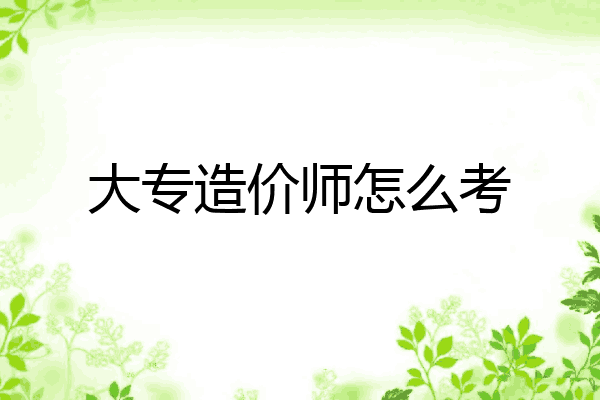 大专造价师怎么考