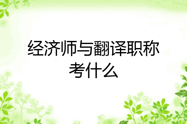 经济师与翻译职称考什么