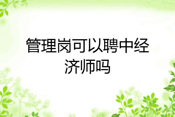 管理岗可以聘中经济师吗