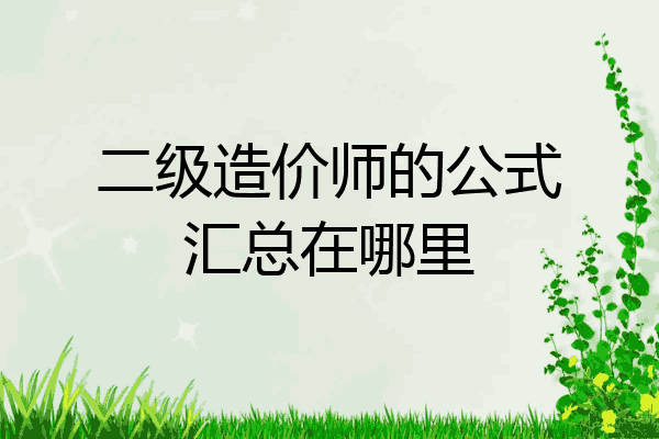 二级造价师的公式汇总在哪里