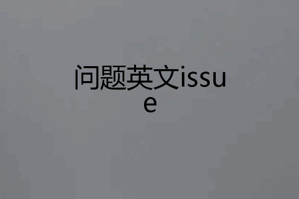 问题英文issue
