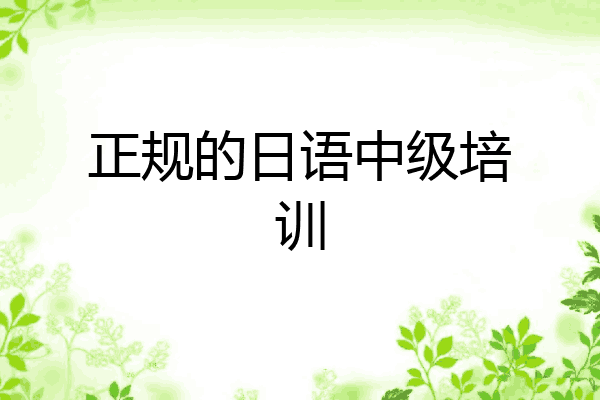 正规的日语中级培训