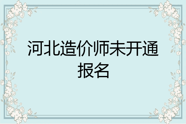 河北造价师未开通报名