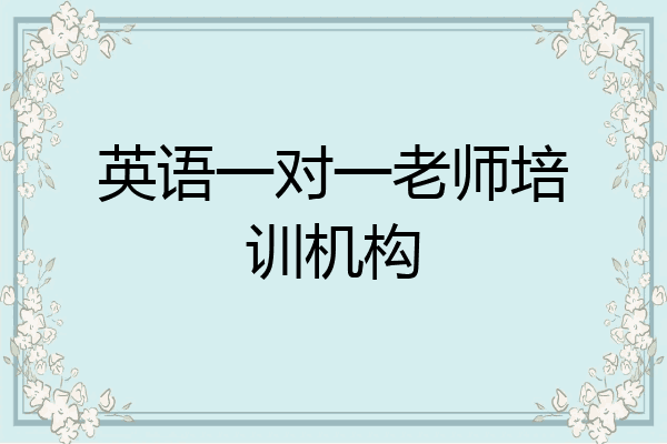 英语一对一老师培训机构