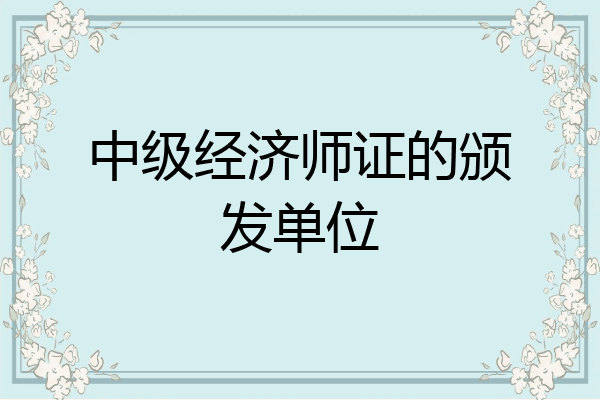 中级经济师证的颁发单位