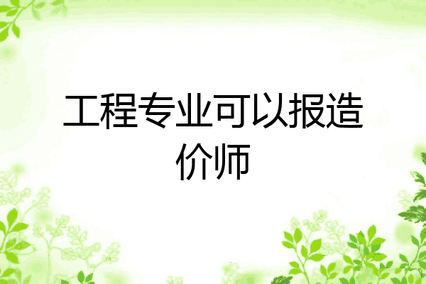 工程专业可以报造价师