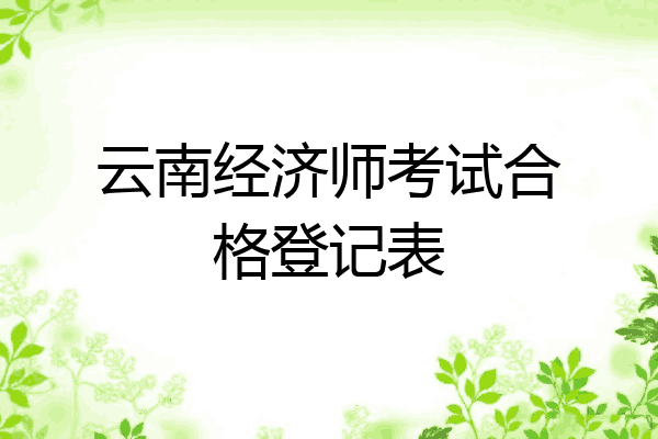 云南经济师考试合格登记表