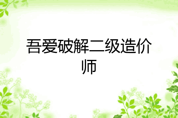 吾爱破解二级造价师