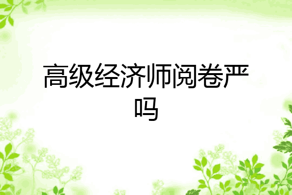 高级经济师阅卷严吗