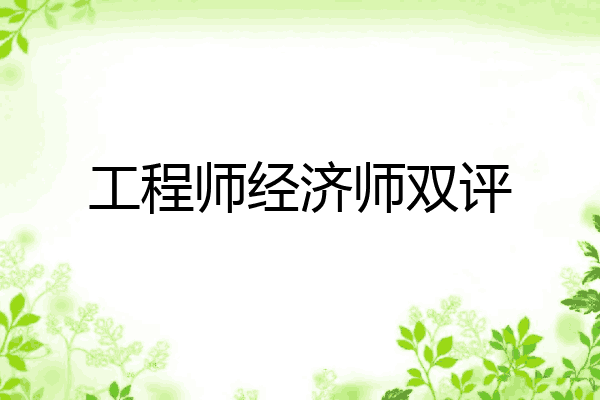 工程师经济师双评