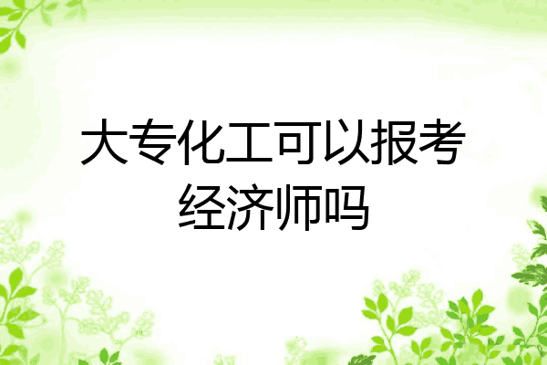大专化工可以报考经济师吗