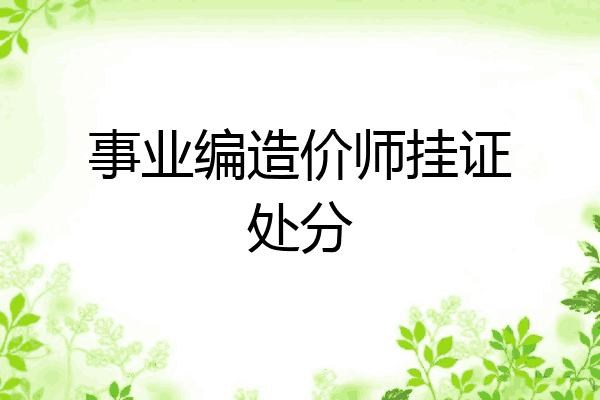 事业编造价师挂证处分