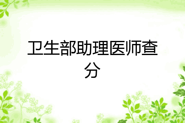 卫生部助理医师查分