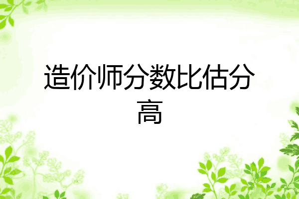 造价师分数比估分高