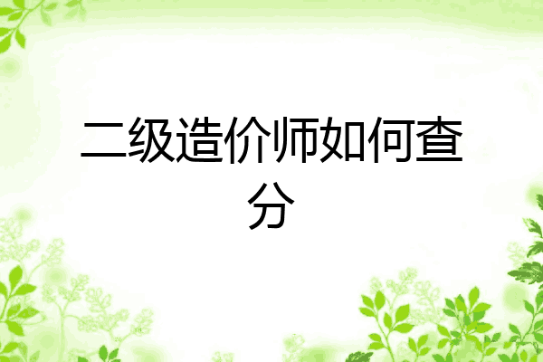 二级造价师如何查分