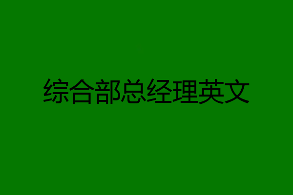 综合部总经理英文