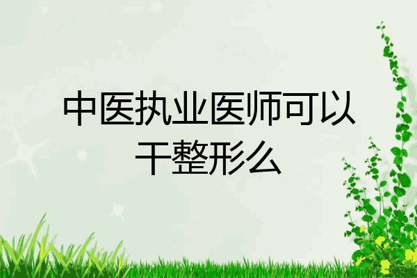 中医执业医师可以干整形么