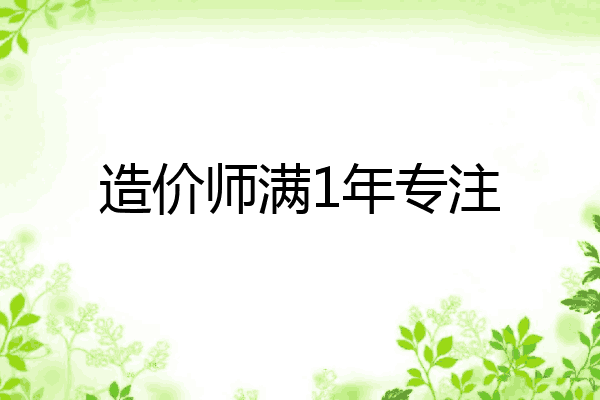 造价师满1年专注