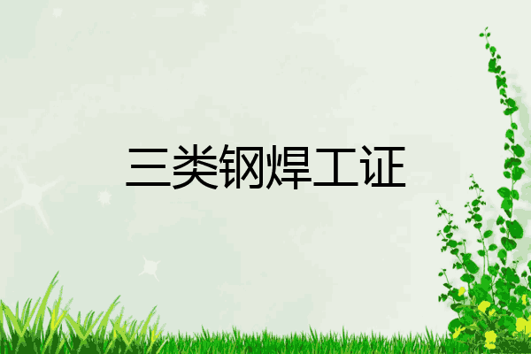 三类钢焊工证