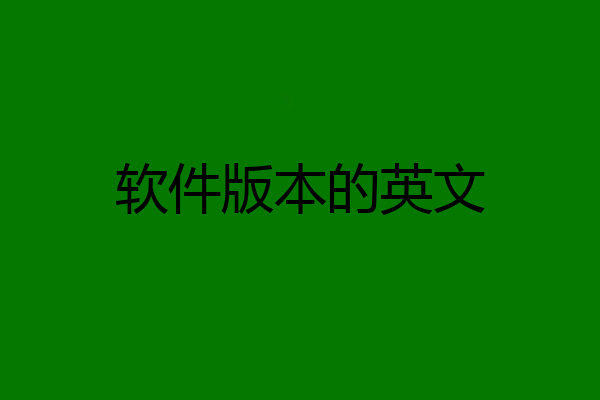 软件版本的英文