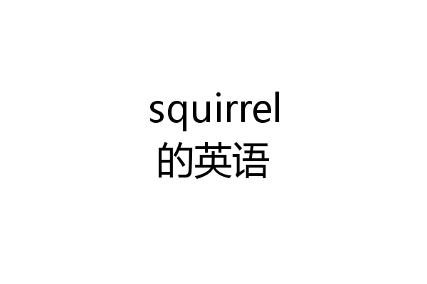 squirrel的英语