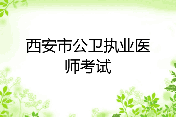 西安市公卫执业医师考试